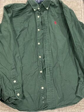 Ralph Lauren Boy’s Dark Green Button-Down Oxford Shirt